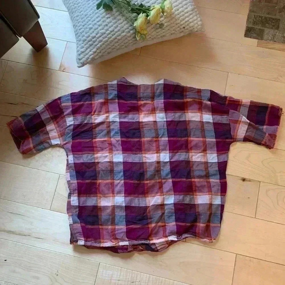 Caslon Cross Front Plaid Top - Picture 2 of 3